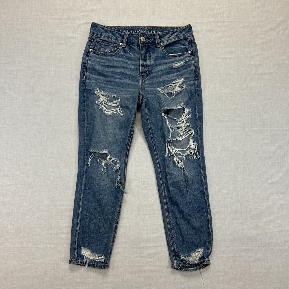 American Eagle Outfitters Tomgirl Distressed Jeans Women's 2 X-Short Button Fly